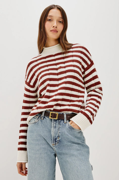 Rails Corrine Sweater | Ivory Russet Stripe