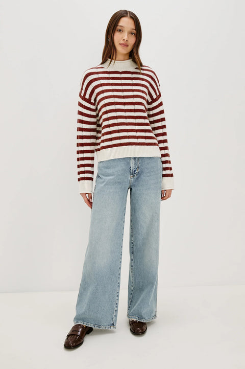 Rails Corrine Sweater | Ivory Russet Stripe
