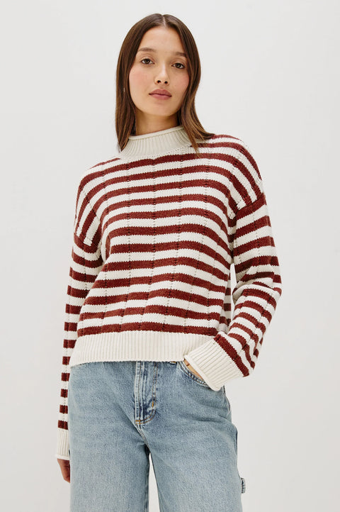 Rails Corrine Sweater | Ivory Russet Stripe