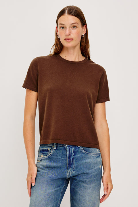 Rails Cotton Cashmere Short Sleeve Tee | Espresso