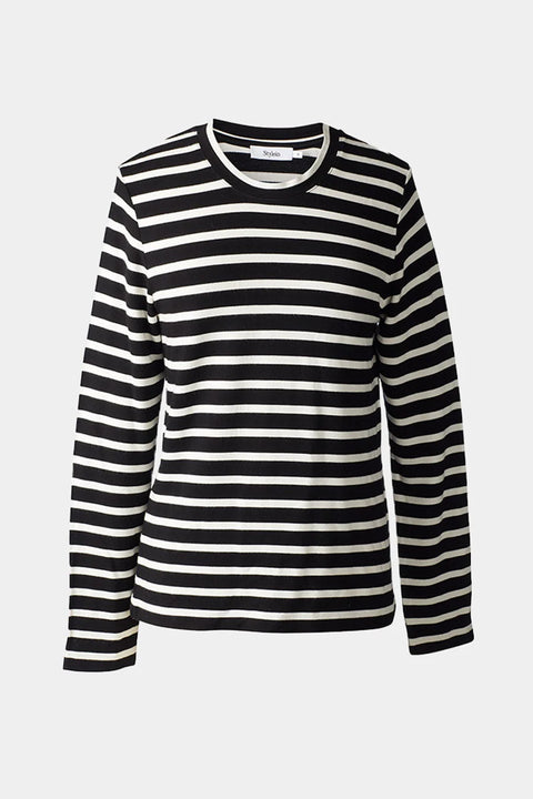 Stylein Canvey Long Sleeve T-Shirt | Black with Stripes