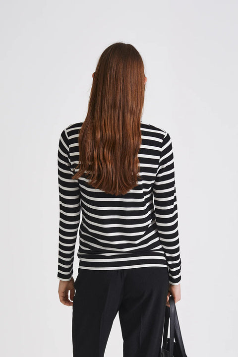 Stylein Canvey Long Sleeve T-Shirt | Black with Stripes