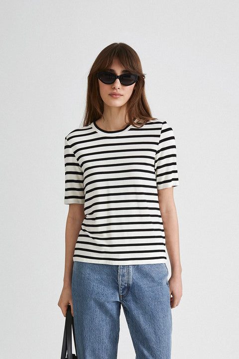 Stylein Chambers T-Shirt | White with Stripes