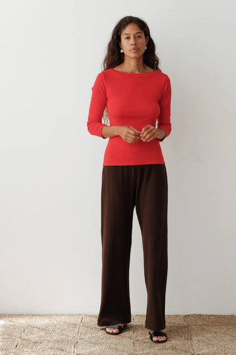 DONNI The Sweater Rib Simple Pant | Espresso