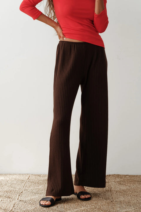 DONNI The Sweater Rib Simple Pant | Espresso