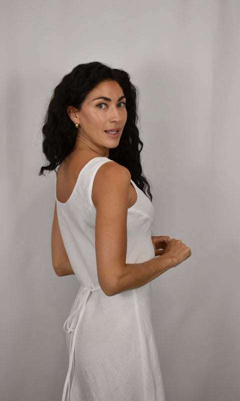 Jillian Isabel Atelier Aurora Dress | White Linen Twill