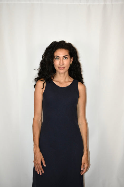 Jillian Isabel Atelier Aurora Dress | Navy Linen Twill