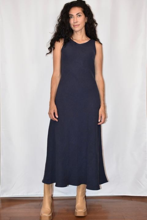 Jillian Isabel Atelier Aurora Dress | Navy Linen Twill