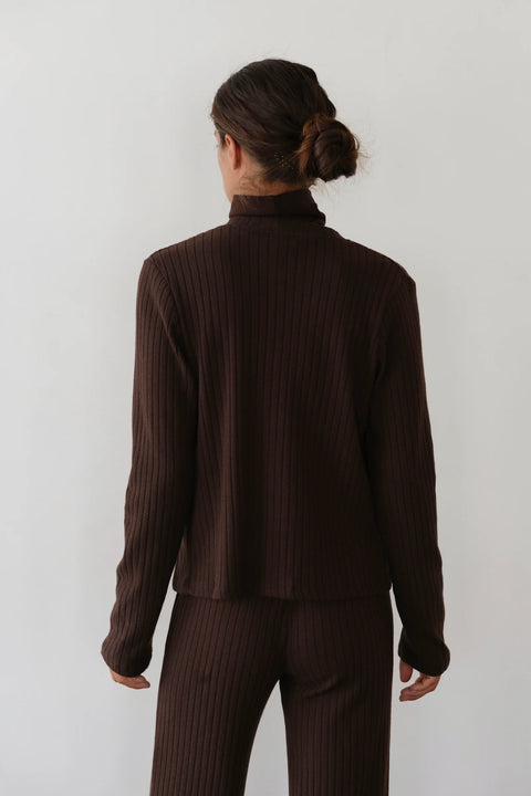 DONNI The Sweater Rib Cardi | Espresso