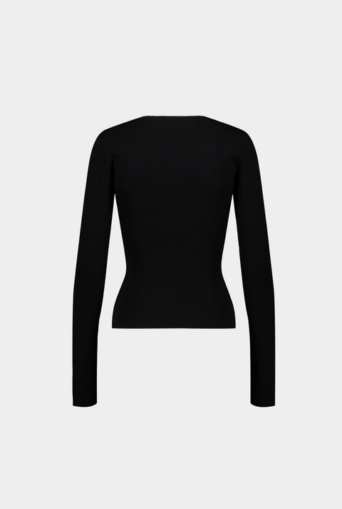 Saemdi Deconstructed Rib Top | Black