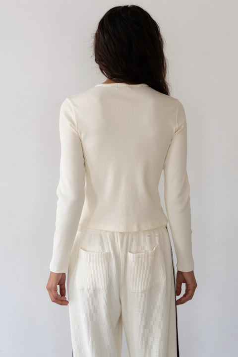 DONNI The Rib Cardigan | Creme