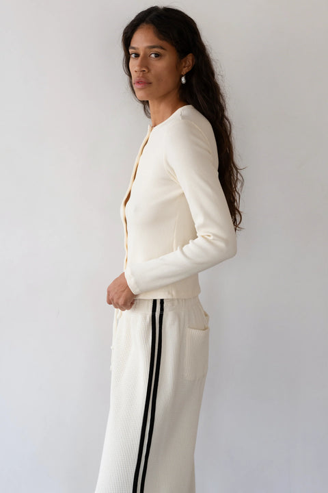 DONNI The Rib Cardigan | Creme