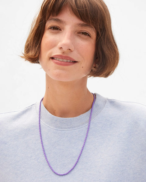 Clare V Enamel Barrel Chain Necklace 24" | Jacaranda
