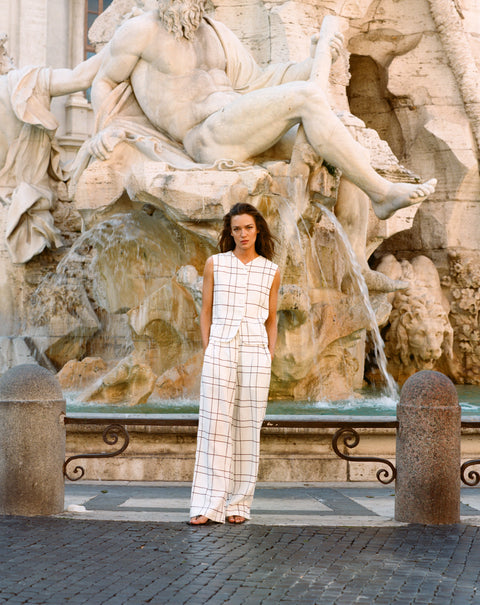 Faithfull the Brand Duomo Pant | Letizia Check White