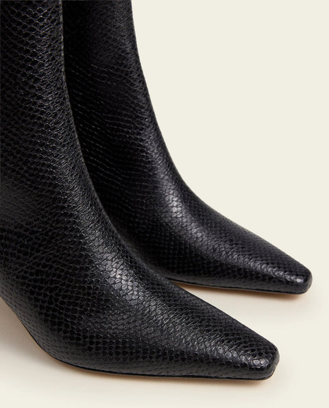 Flattered Xena Boot | Black Snake Embossed