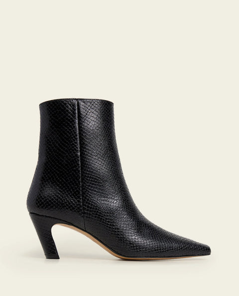 Flattered Xena Boot | Black Snake Embossed