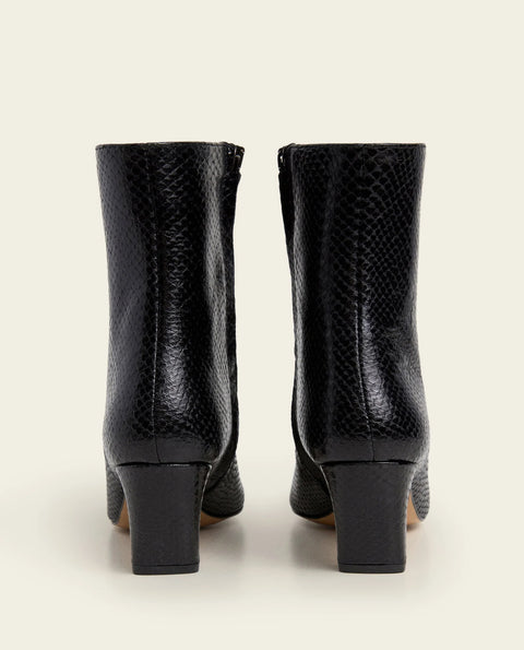 Flattered Xena Boot | Black Snake Embossed