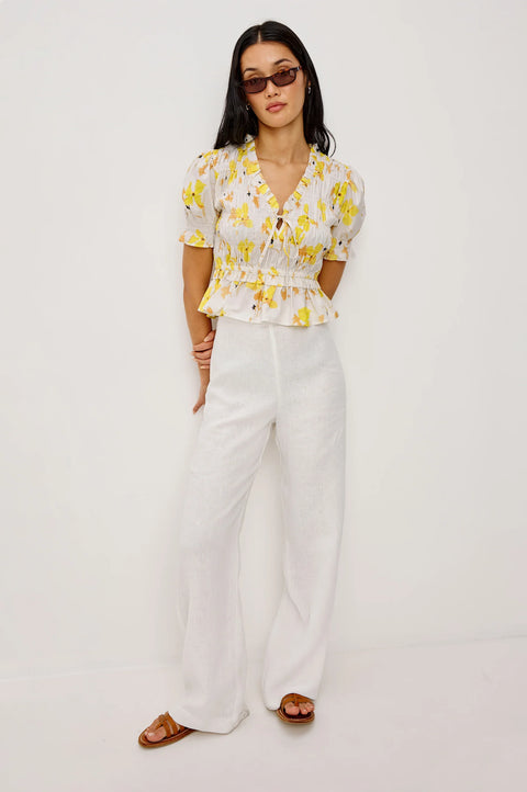 Rails Rails Fontaine Top in Tossed Daffodils: featuring cotton, v-neck
