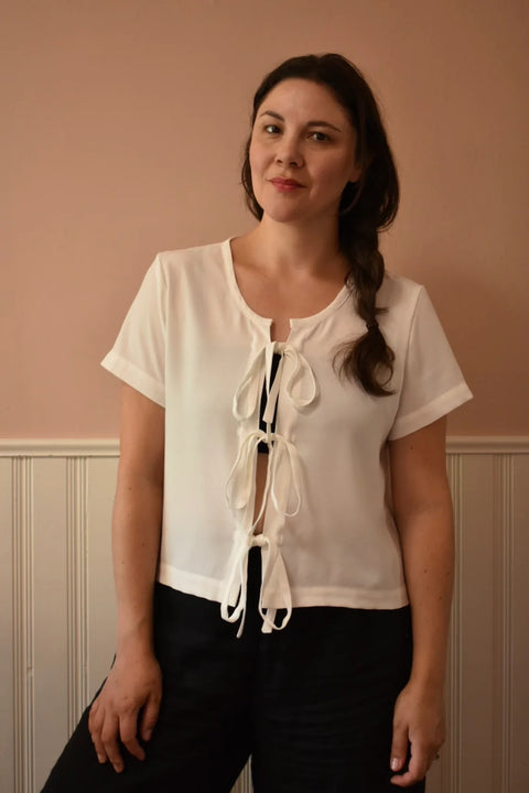 Jillian Isabel Atelier Daphne Bow Blouse | Ivory