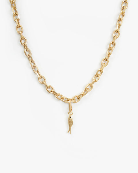 Clare V. Clare V Sardine Charm in Vintage Gold with Jet