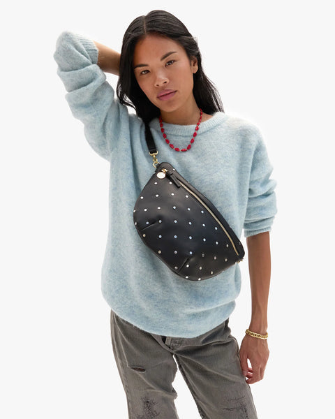 Clare V Grande Fanny | Black with Studs