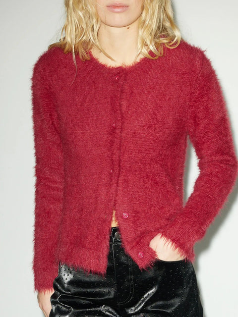 Hosbjerg Pearl Knit Cardigan | Bordeaux