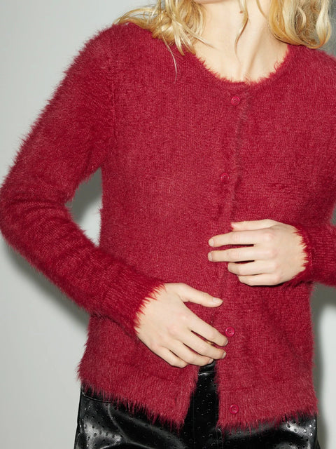 Hosbjerg Pearl Knit Cardigan | Bordeaux