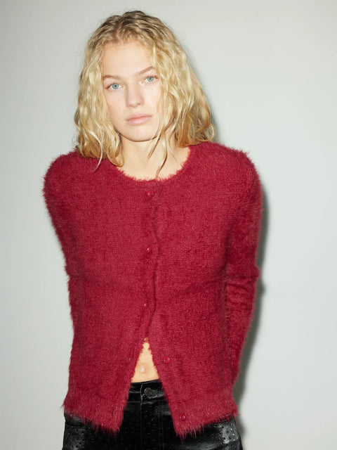 Hosbjerg Pearl Knit Cardigan | Bordeaux