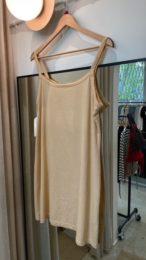 DONNI Jersey Stripe Spaghetti Tank Dress | Butter Stripe