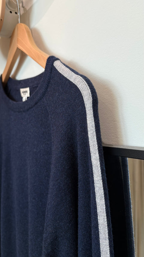 Asher Livia Knitted Crew | Heathered Cadet