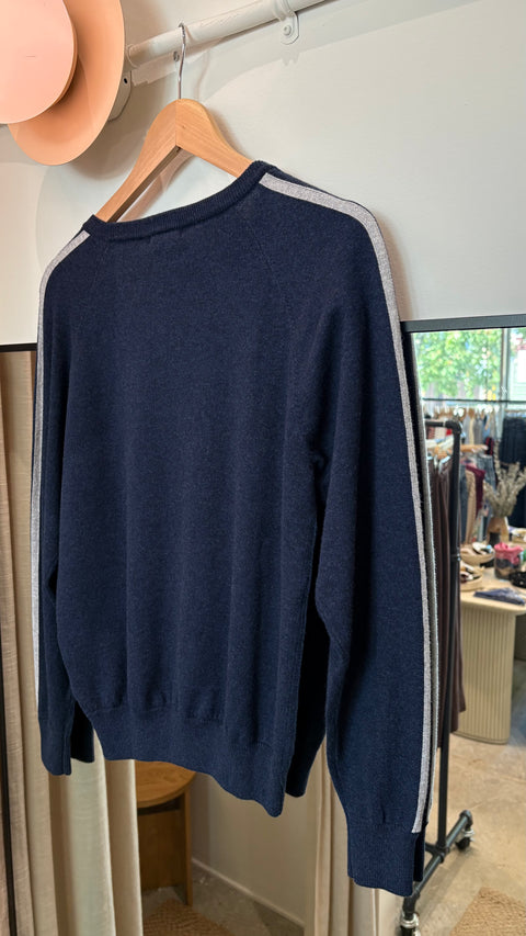 Asher Livia Knitted Crew | Heathered Cadet