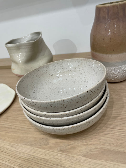 Hannah Dubois Ceramics Set of 4 Speckled Bowls
