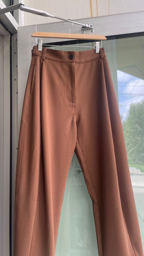 Mijeong Park Pleated Barrel-Leg Pants | Brown