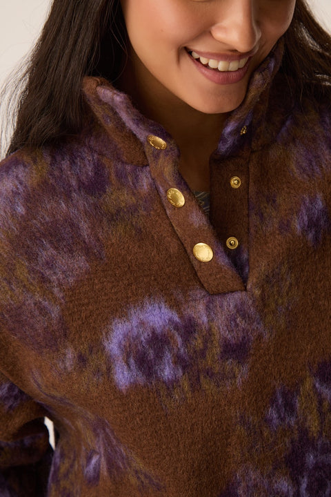 Des Petits Hauts Isidore Violet Garden Jacket - Styled Shot Showing Statement Floral Jacket as Autumn Layer