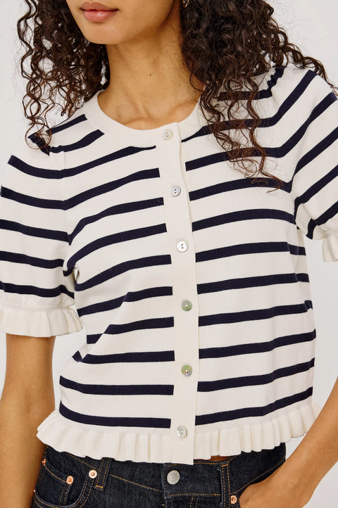 Rails Lora Top | Ivory Navy Stripe