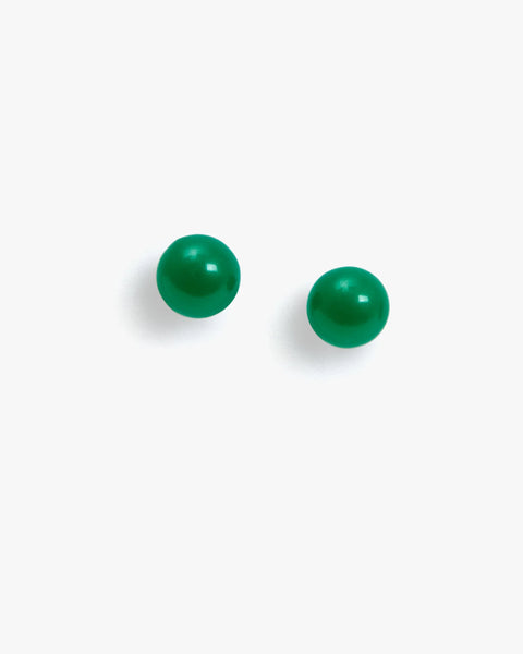 Clare V. Clare V Le Bead Stud Earrings in Emerald: features striped