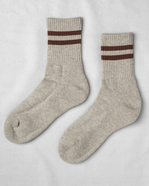 Unified Gym Socks | Oat Cocoa Stripe