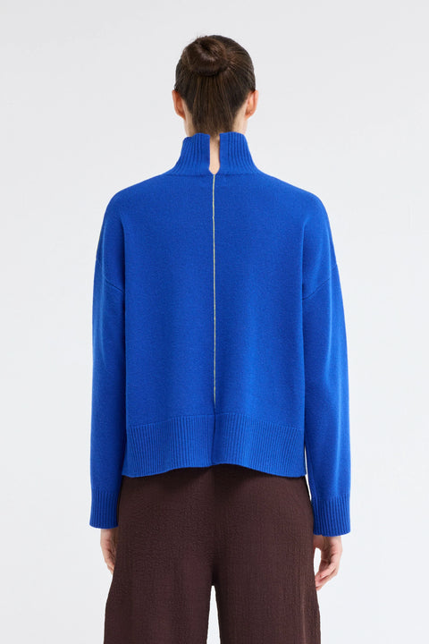 High neck, turtle neck sweater with ribbed fabric, made of 100% wool. Knit sweater women. Made by Our Sister 
