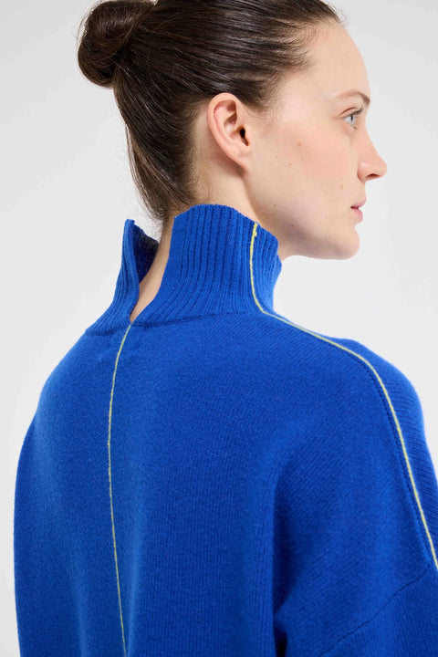 High neck, turtle neck sweater with ribbed fabric, made of 100% wool. Knit sweater women. Made by Our Sister 
