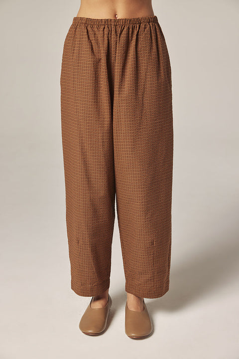 Amente Drawstring Comfy Pants | Brown with Orange