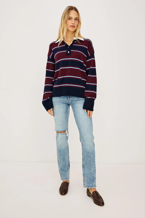 Rails Paxton Rugby Sweater | Boysenberry Stripe