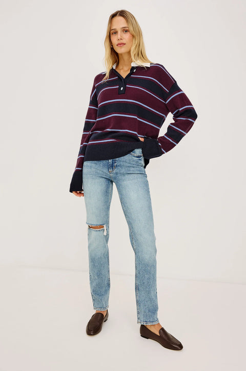 Rails Paxton Rugby Sweater | Boysenberry Stripe