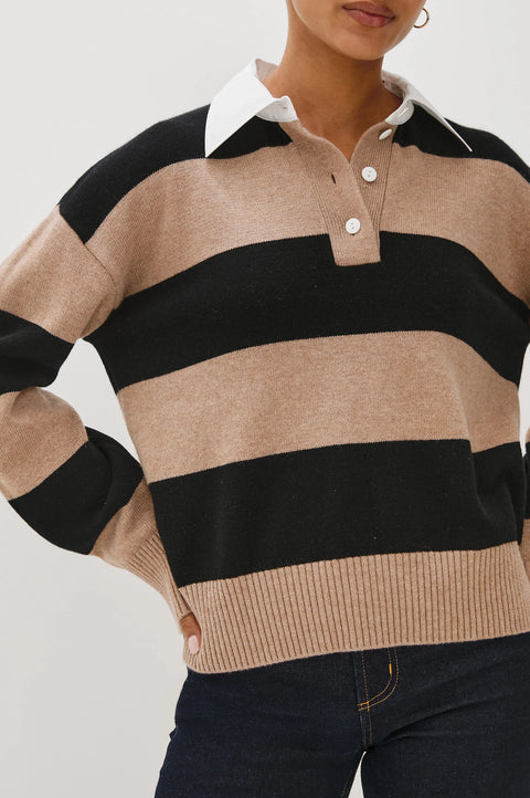 Rails Paxton Rugby Shirt | Oatmeal Black