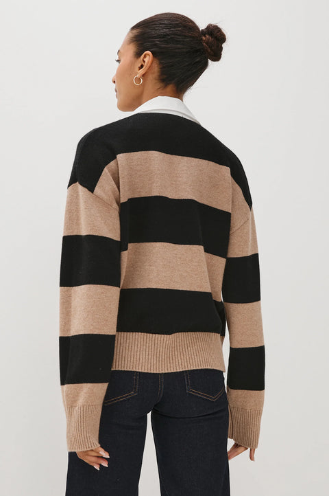 Rails Paxton Rugby Shirt | Oatmeal Black