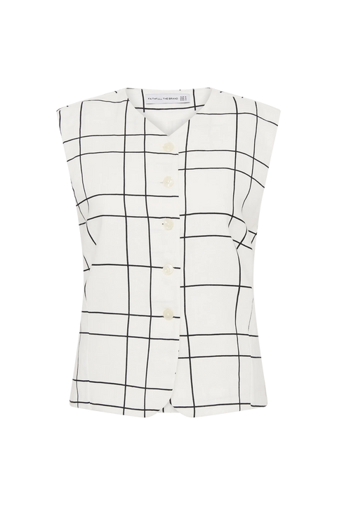 Faithfull the Brand Genio Vest | Letizia Check White