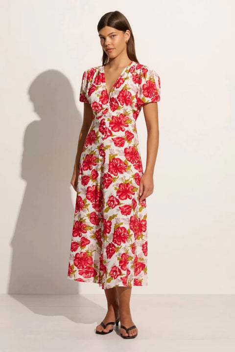 Faithfull the Brand Bellavista Midi Dress | Isadora Floral Red