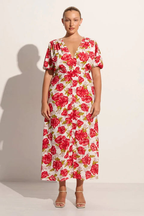 Faithfull the Brand Bellavista Midi Dress | Isadora Floral Red