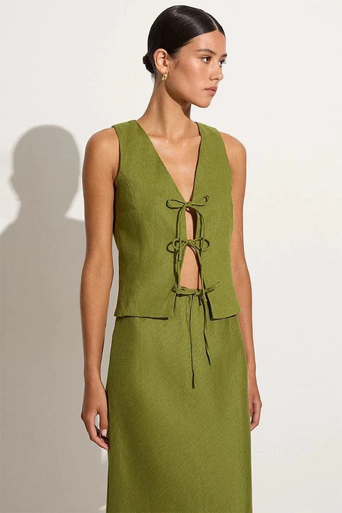 Faithfull the Brand Cataline Skirt | Palm Green