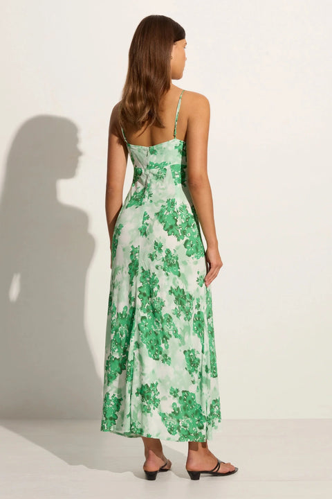 Faithfull the Brand San Paolo Midi Dress | Rosella Floral Green