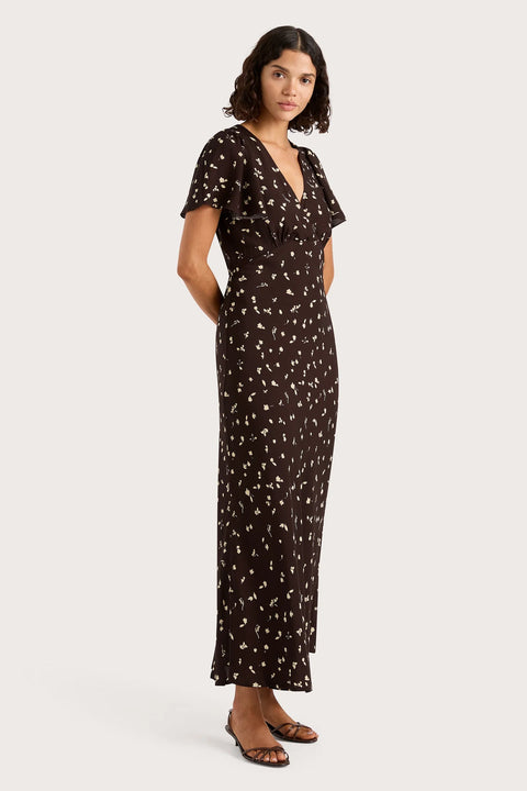 Faithfull the Brand Boda Midi Dress | Clover Brown